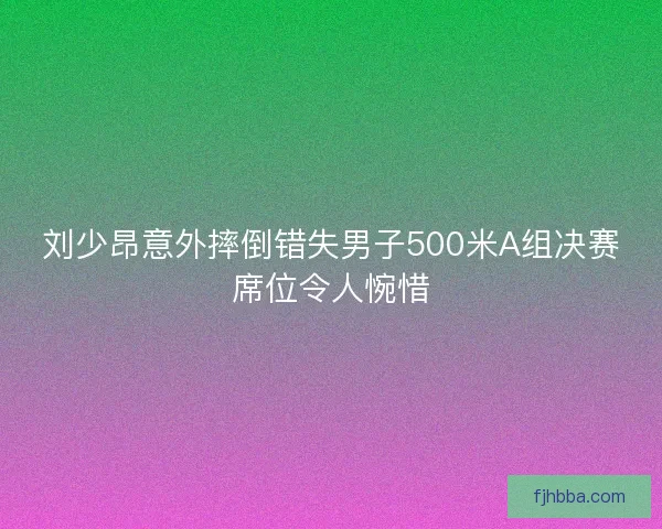 刘少昂意外摔倒错失男子500米A组决赛席位令人惋惜 刘少昂意外摔倒错失男子500米A组决赛席位令人惋惜